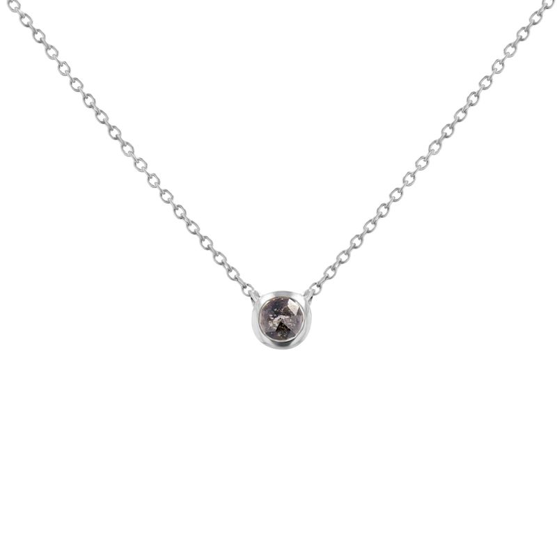 Minimalistický náhrdelník so salt and pepper diamantom Vieny 116686
