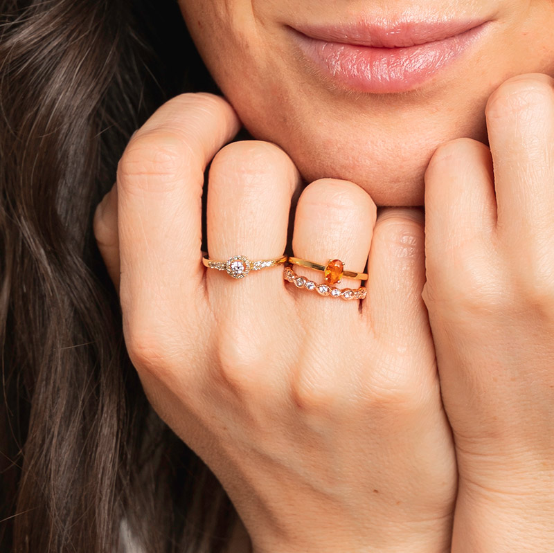 Solitér prsteň s oranžovým zafírom Comgan 118286