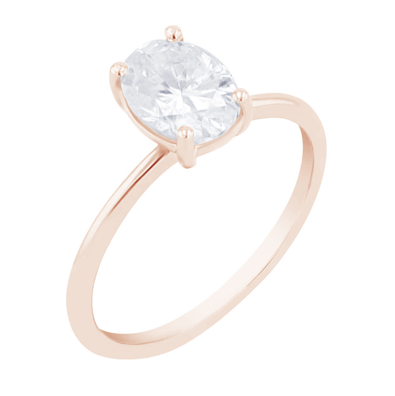 Elegantný zásnubný prsteň s oval moissanitom s výberom veľkosti Rennie 118876