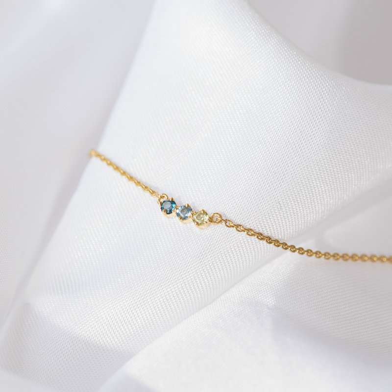 Strieborný náhrdelník s drahokamami podľa vášho výberu Mina 119426