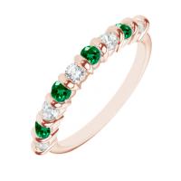 Eternity prsteň s diamantmi a smaragdmi Zinnia