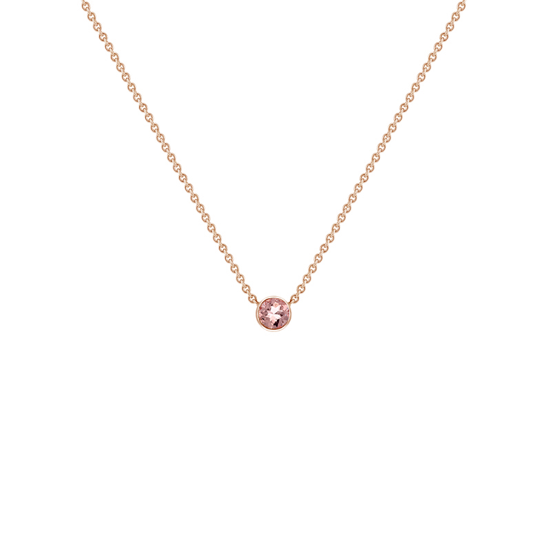 Strieborný minimalistický náhrdelník s morganitom Vieny