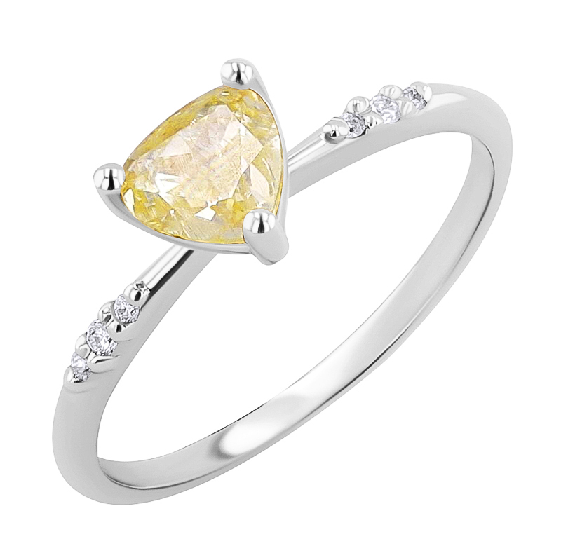 Zlatý zásnubný prsteň so žltým diamantom Alona 126356