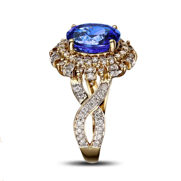 Zlatý prsteň s tanzanitom 12646