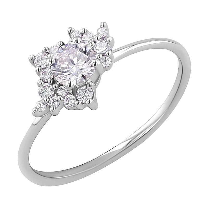 Atypický cluster zásnubný prsteň s lab-grown diamantmi Loreine 127756