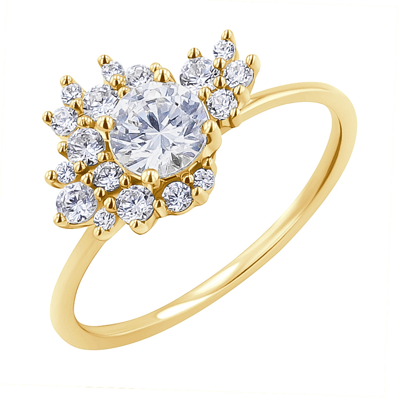 Atypický zásnubný cluster prsteň s diamantmi Sunan 128866