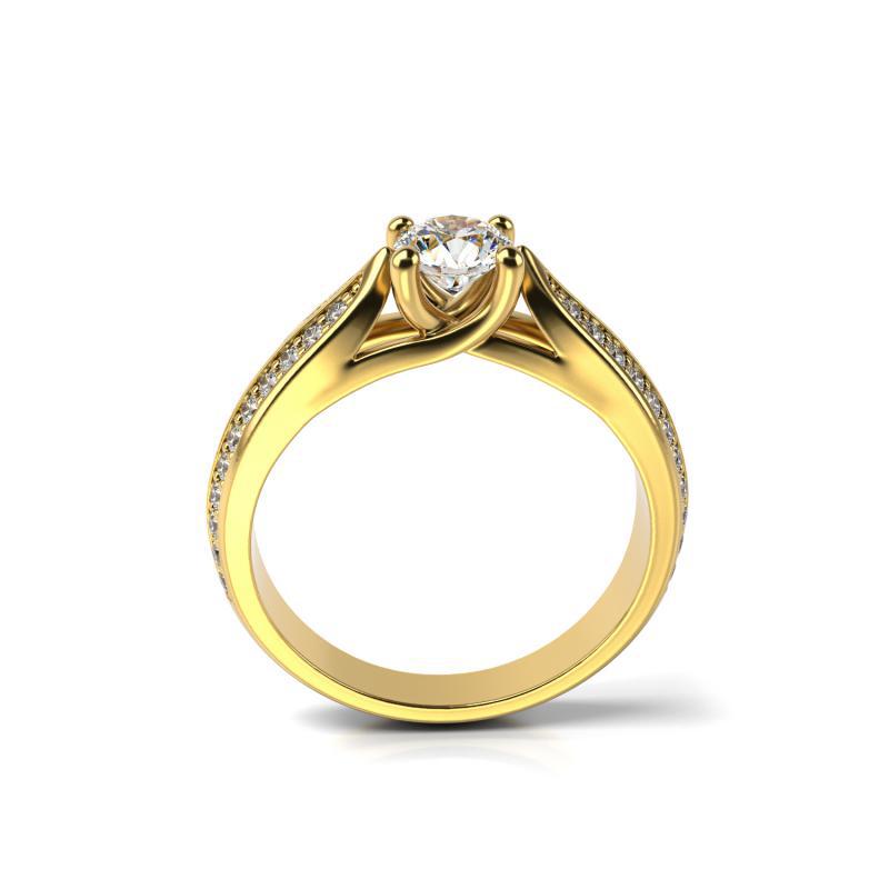 Zásnubný prsteň zo žltého zlata 15756