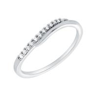 Atypicky zvlnený strieborný prsteň s lab-grown diamantmi Vide