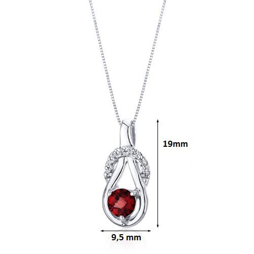 Strieborný granátový náhrdelník 16546