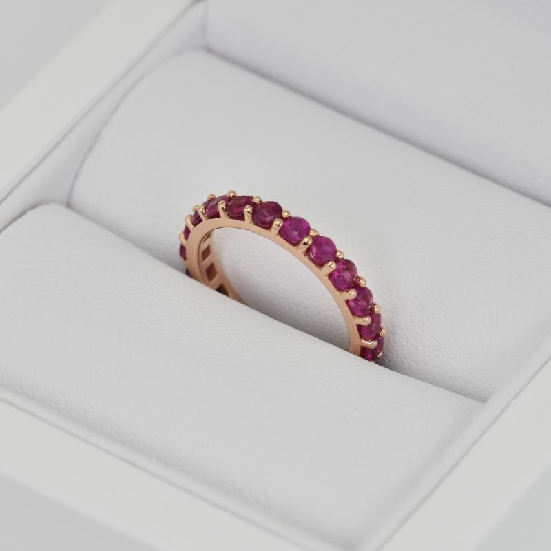 Zlatý eternity prsteň s rubínmi Bency 16566