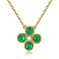 Zlatý smaragdový náhrdelník s diamantom Relle