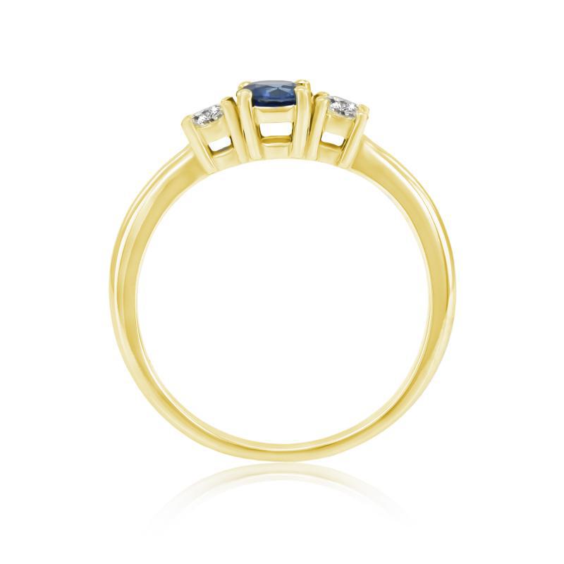 Zafírový zásnubný prsteň zo zlata s diamantmi Hesca 17886