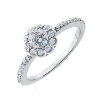 Diamantový kvet v zásnubnom prsteni Chalice