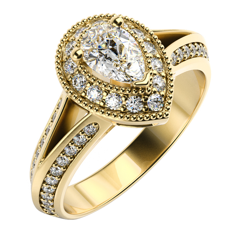 Zásnubný zlatý prsteň s diamantmi Velia