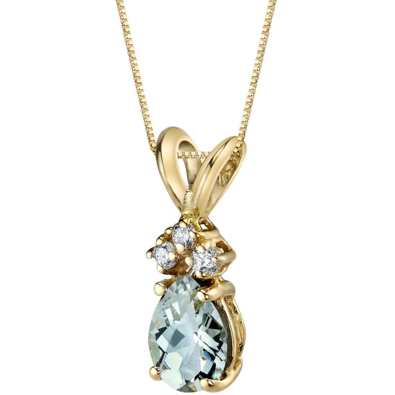 Zlatý náhrdelník so zelenou ametystovou slzou a diamantmi Grinla
