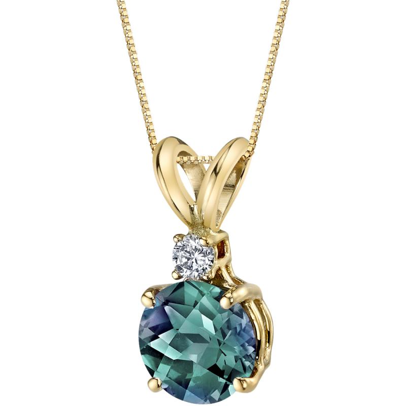 Zlatý náhrdelník s alexandritom a diamantom Gethe