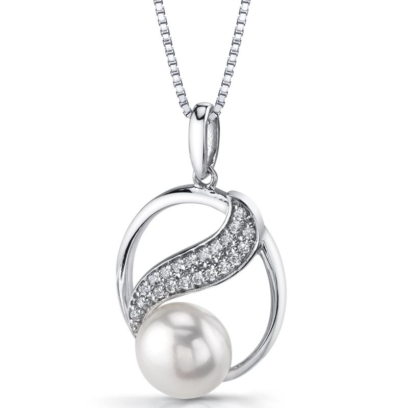 Kruhový strieborný náhrdelník s perlou Penthea