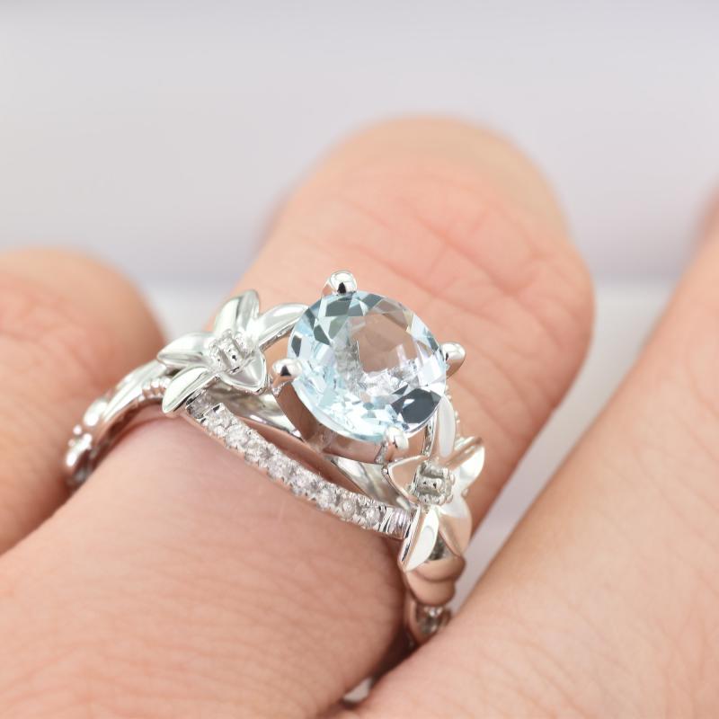 Luxusný akvamarínový prsteň 21616