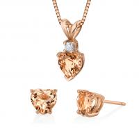 Zlatá kolekcia šperkov s morganitovými srdiečkami a diamantom Fairy