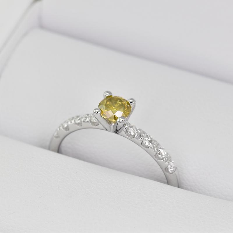 Zásnubný prsteň so žltým diamantom 22906
