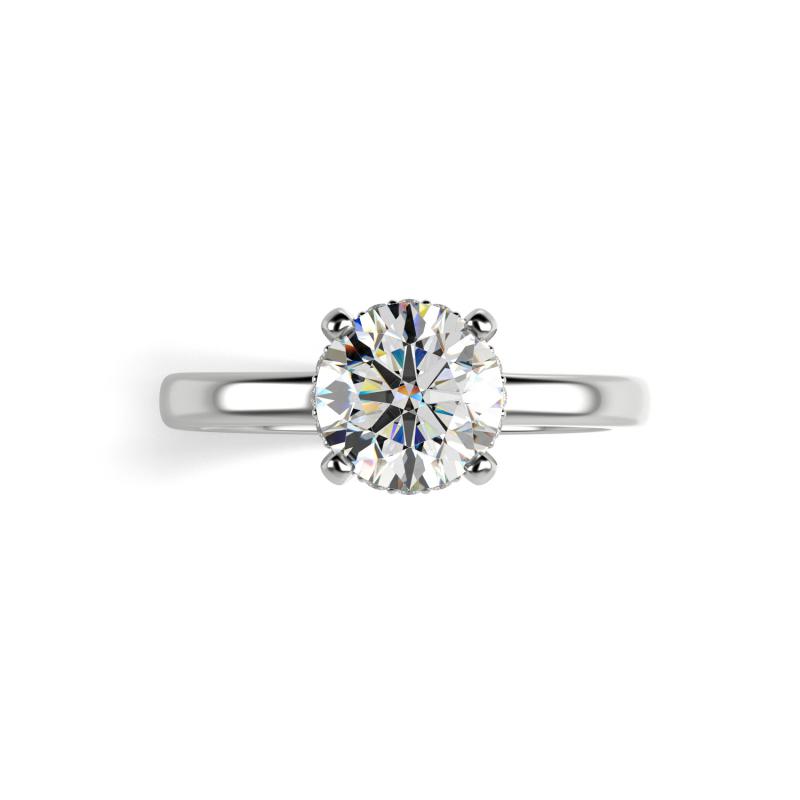 Platinový prsteň s diamantmi 23266