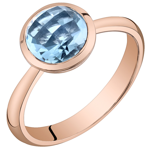 Minimalistický prsteň z ružového zlata so švajčiarskym topásom Remi