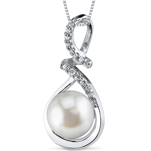 Perlový náhrdelník zo striebra so zirkónmi Tamara