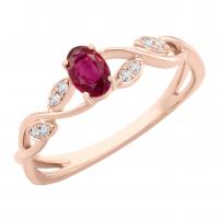 Zlatý rubínový prsteň s diamantmi Brielly