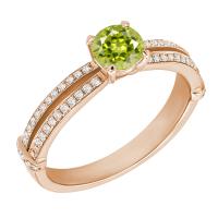 Zásnubný prsteň zo zlata s olivínom a diamantmi Xandra