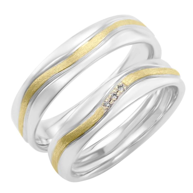  Snubné prsteny z kombinovaného zlata Kalju