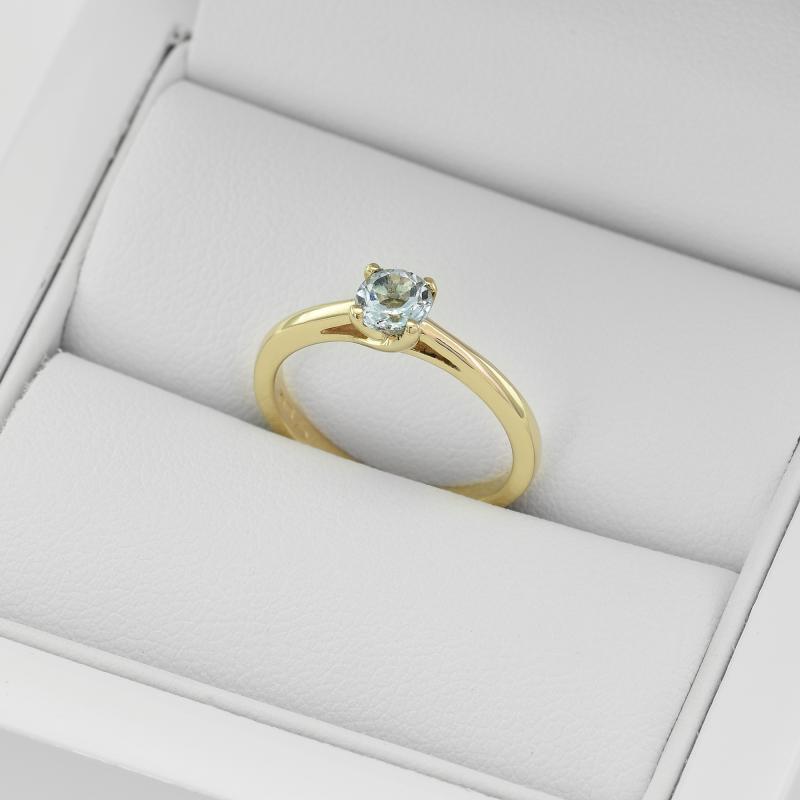 Zlatý akvamarínový prsteň 31086