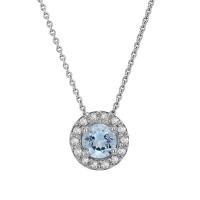 Halo náhrdelník s akvamarínom a diamantmi Usara