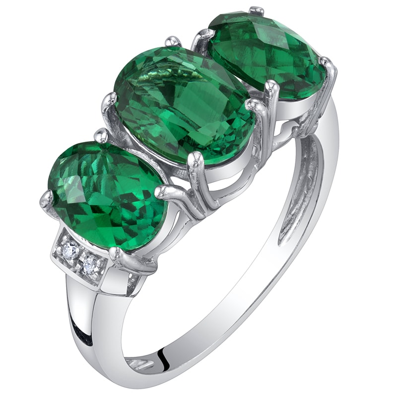 Smaragdový prsteň zo zlata s diamantmi Priya