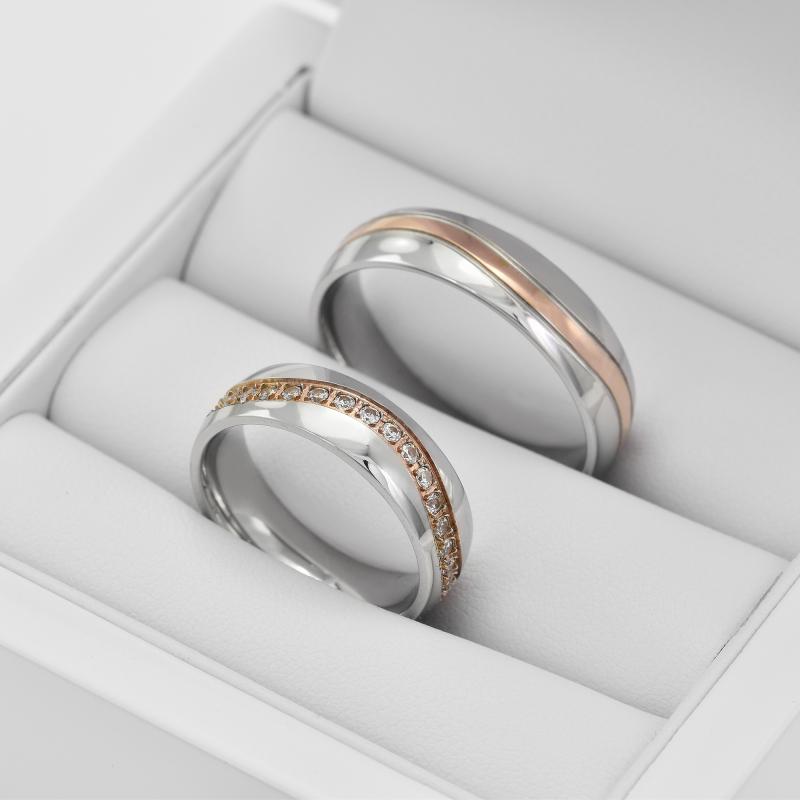Zlaté svadobné prstene s diamantmi 33496