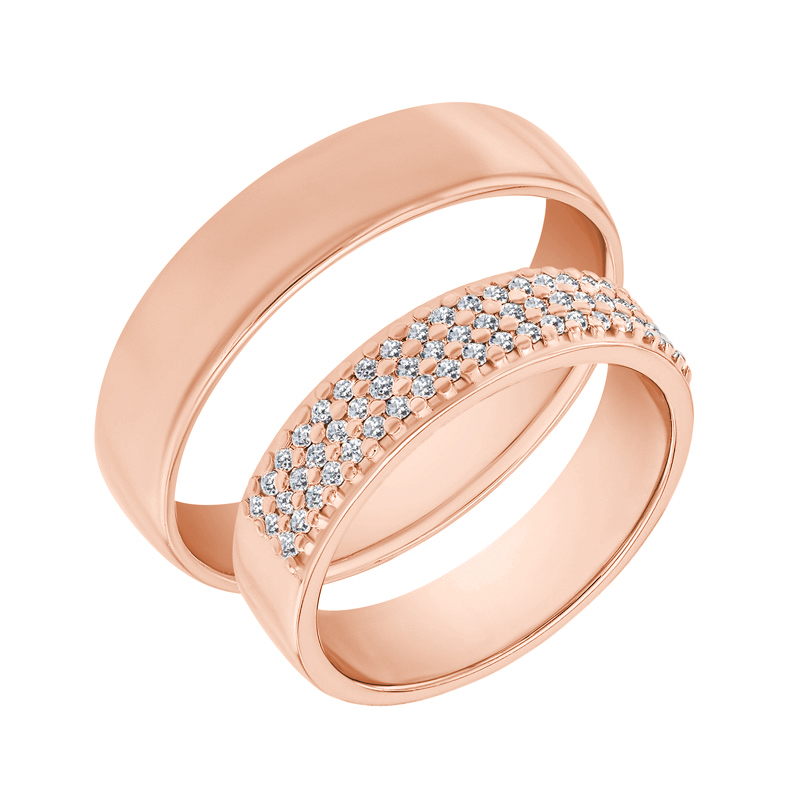 Komfortné pánsky snubný prsteň z ružového zlata s lesklým povrchom 33746