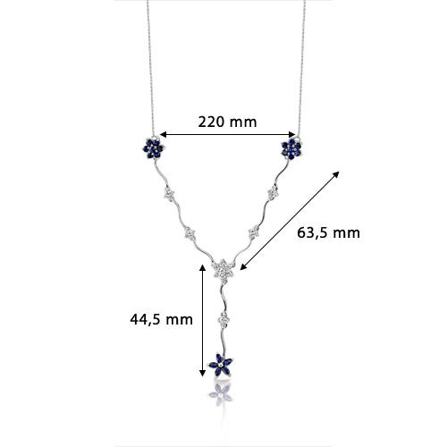 Zafírovo zirkónový náhrdelník 3796