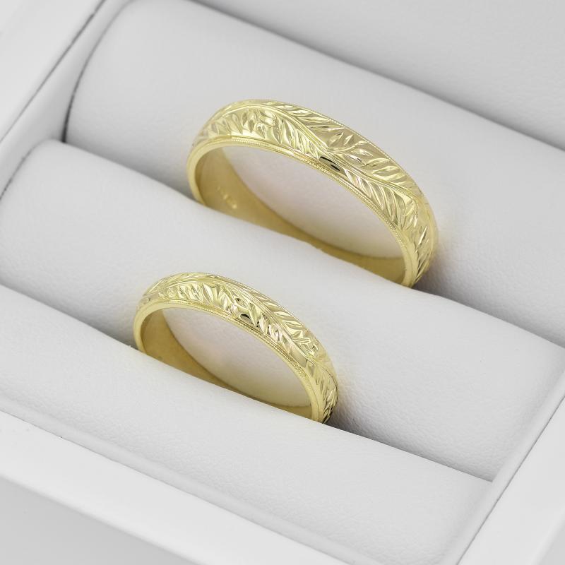 Zlaté vintage svadobné prstene 39346