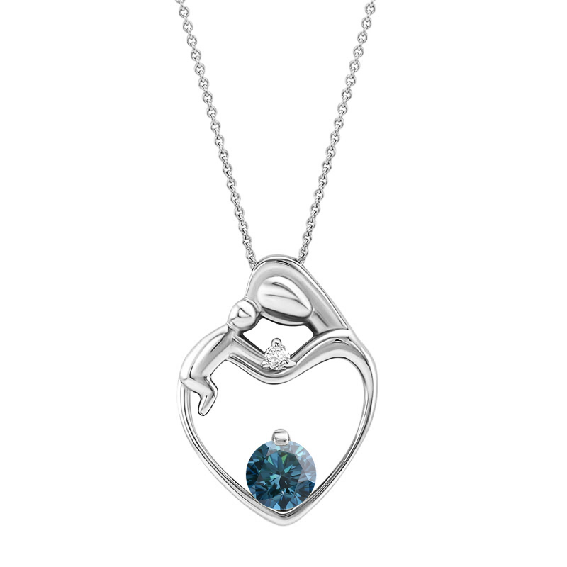 Platinový náhrdelník s modrým diamantom