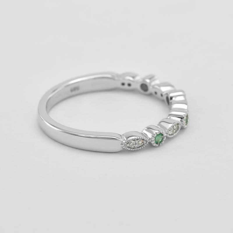 Prsteň s diamantmi a smaragdy 44856