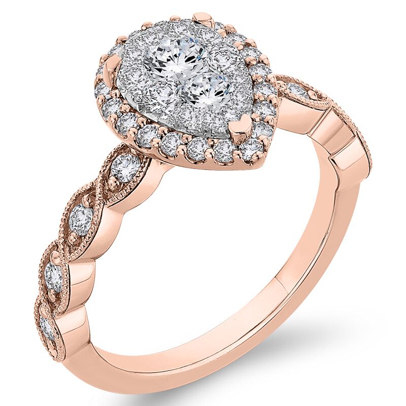 Zásnubný prsteň s diamantovou slzou 46396