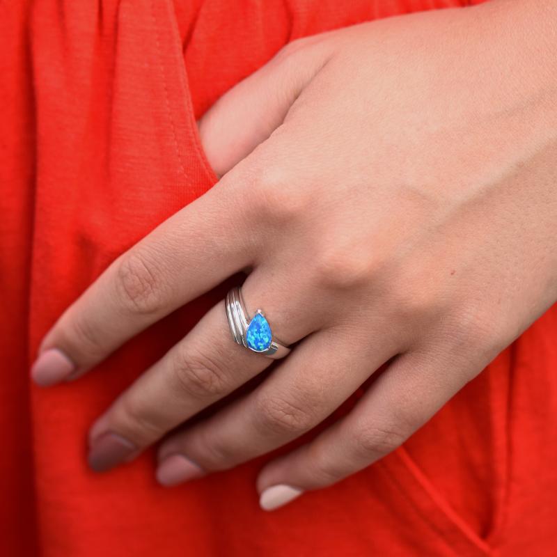 Opálový strieborný prsteň 46706