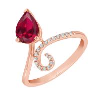Zásnubný prsteň s rubínom a diamantmi Rhodope