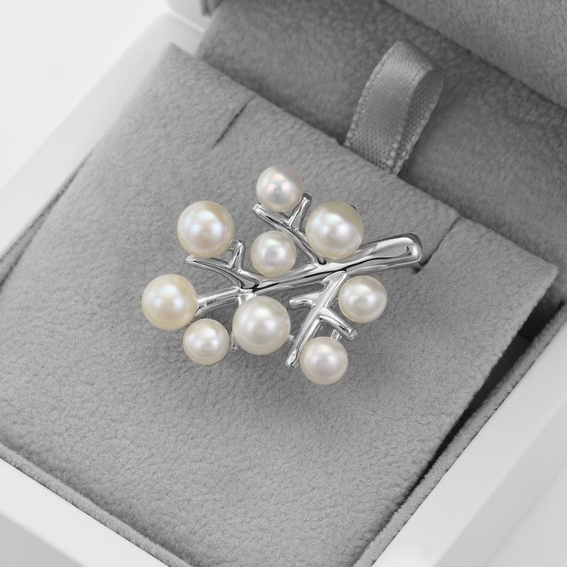 Strieborná perlová brošňa Kate 50466