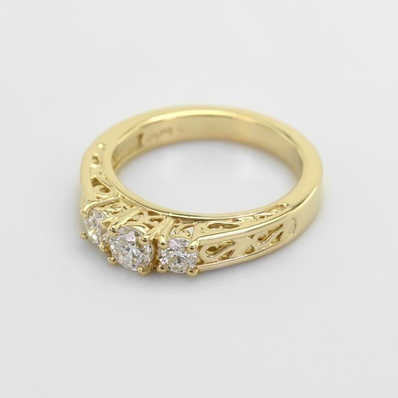 Diamantový zlatý zásnubný prsteň vo vintage štýle 51366