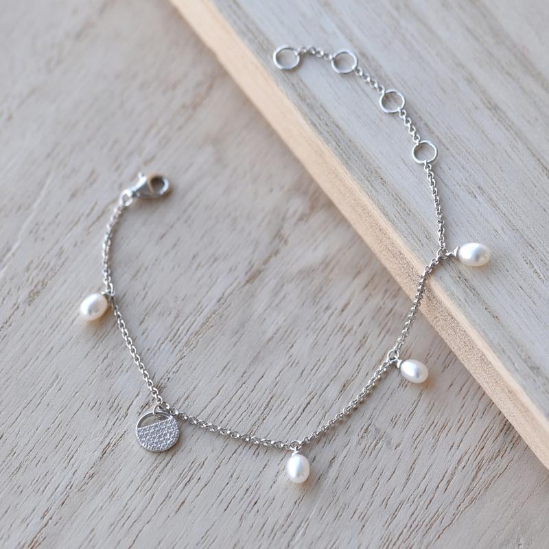 Romantický náramok s perlami a zirkónmi 51916