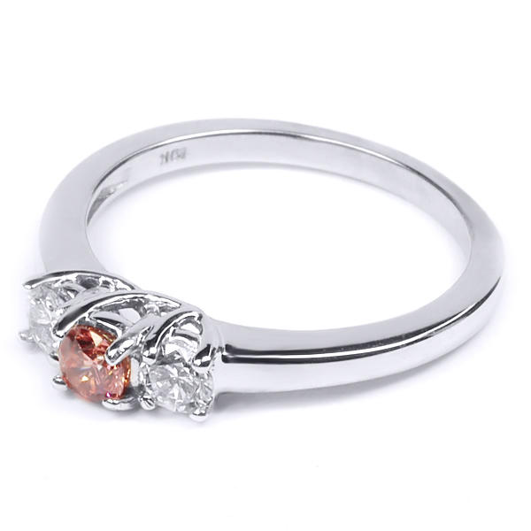 Prsteň s ružovým diamantom z bieleho zlata 53196