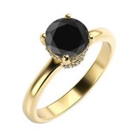 Zlatý prsteň s čiernym a bielymi diamantmi Ymos