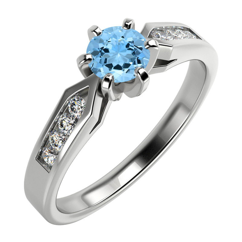 Zásnubný prsteň s topásom a diamantmi Swis 59366