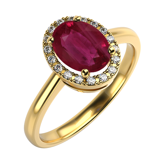 Rubínový zlatý prsteň 59406