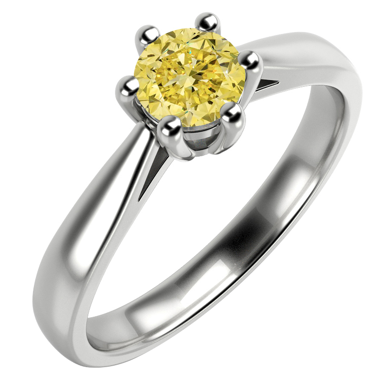 Zásnubný prsteň z bieleho zlata Sanies
